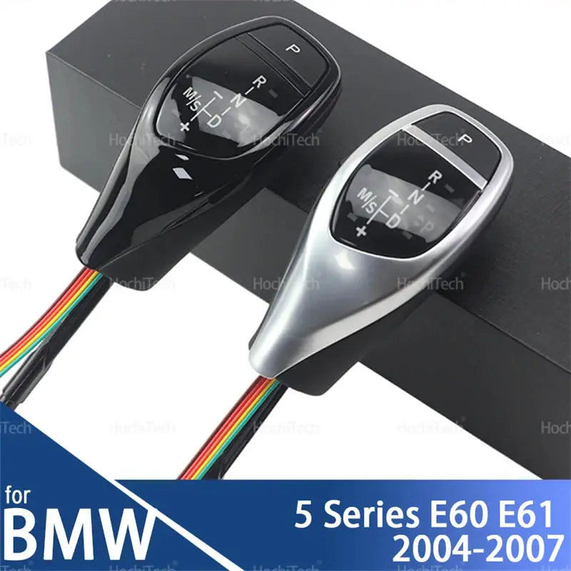 Led PU Leather Black Sliver LED Gear Shift Knob Automatic Gear Shifter Lever Handle Kit for BMW 5 Series E60 E61 2004-2007 by InterCyprus Trading Ltd