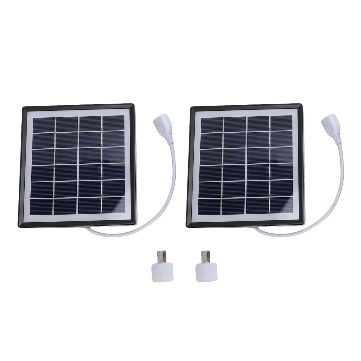 Monocrystalline Solar Panel 2 Pack - Portable USB Charging black