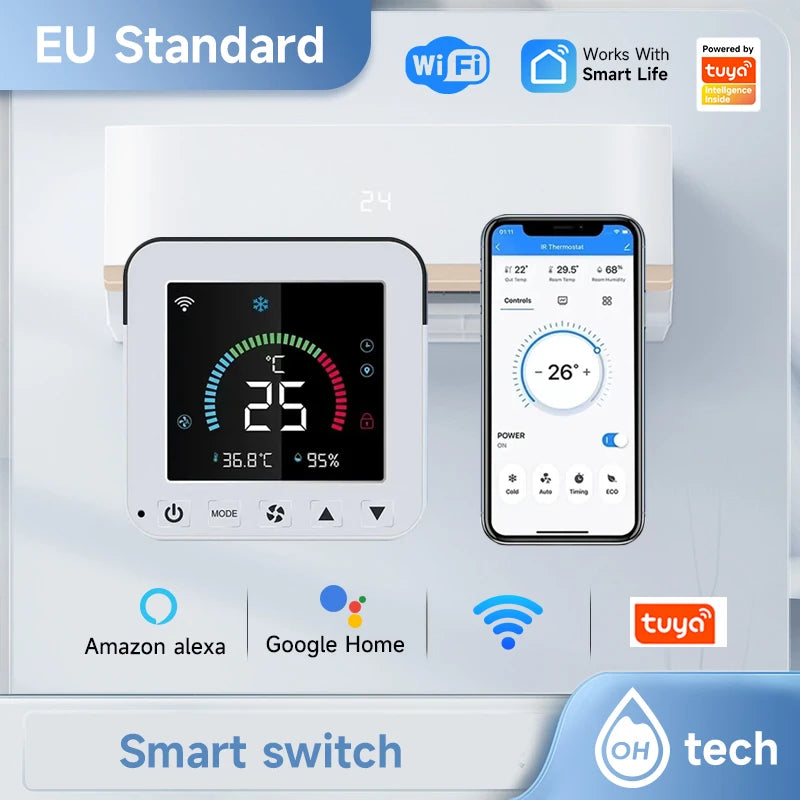 Tuya WiFi Thermostat: Smart IR Controller with LCD, Alexa &amp; Google Home