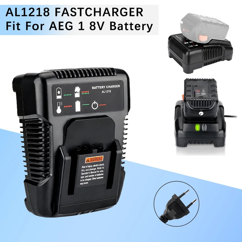 Carregador de Bateria de Lítio de 18V com Carregamento Rápido de 2A Para Ferramentas AEG