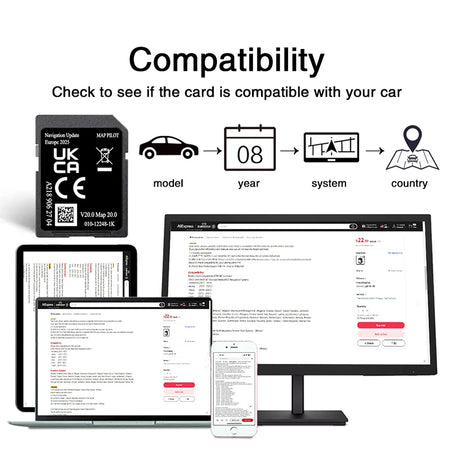 A218 V20 Sat Nav Map Update 2025 SD Card - Mercedes Ready