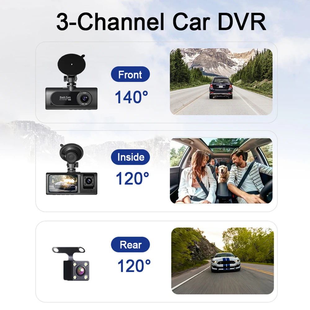 3 Channel WiFi Car DVR HD 1080P &ndash; Triple Lens Full Coverage Recording