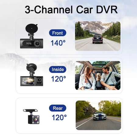 3 Channel WiFi Car DVR HD 1080P &ndash; Triple Lens Full Coverage Recording