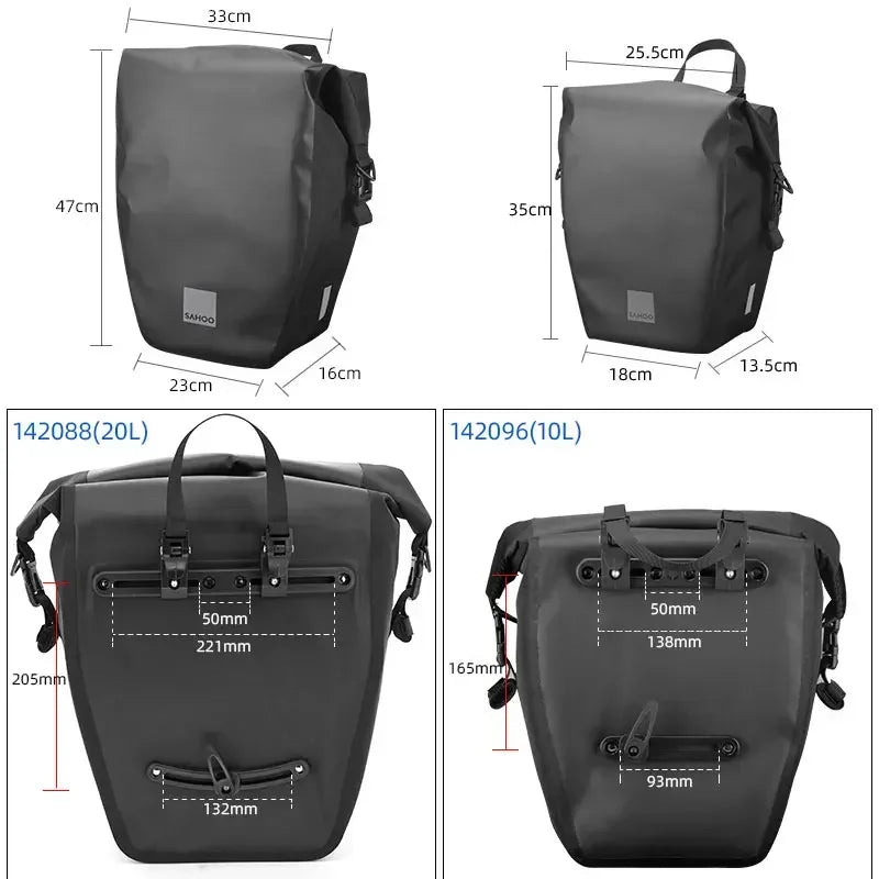 Sahoo Bicycle Rear Rack Bag &ndash; Large Capacity Waterproof Design