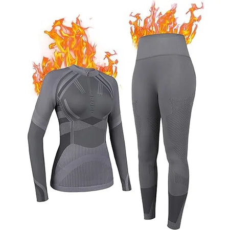 Anfilia Women Ski Thermal Underwear Sets &ndash; Moisture-Wicking GRA / XL