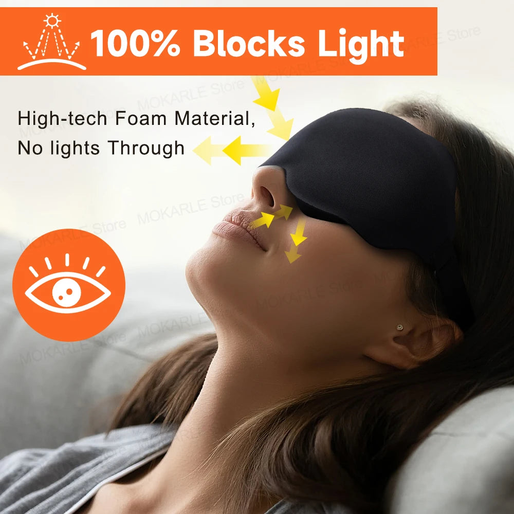 3D Sleeping Mask - Light Blocking, Soft Eye Mask for Travel &amp; Sleep