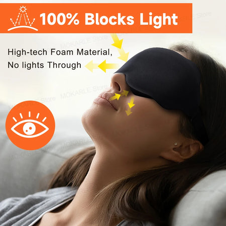 3D Sleeping Mask - Light Blocking, Soft Eye Mask for Travel &amp; Sleep