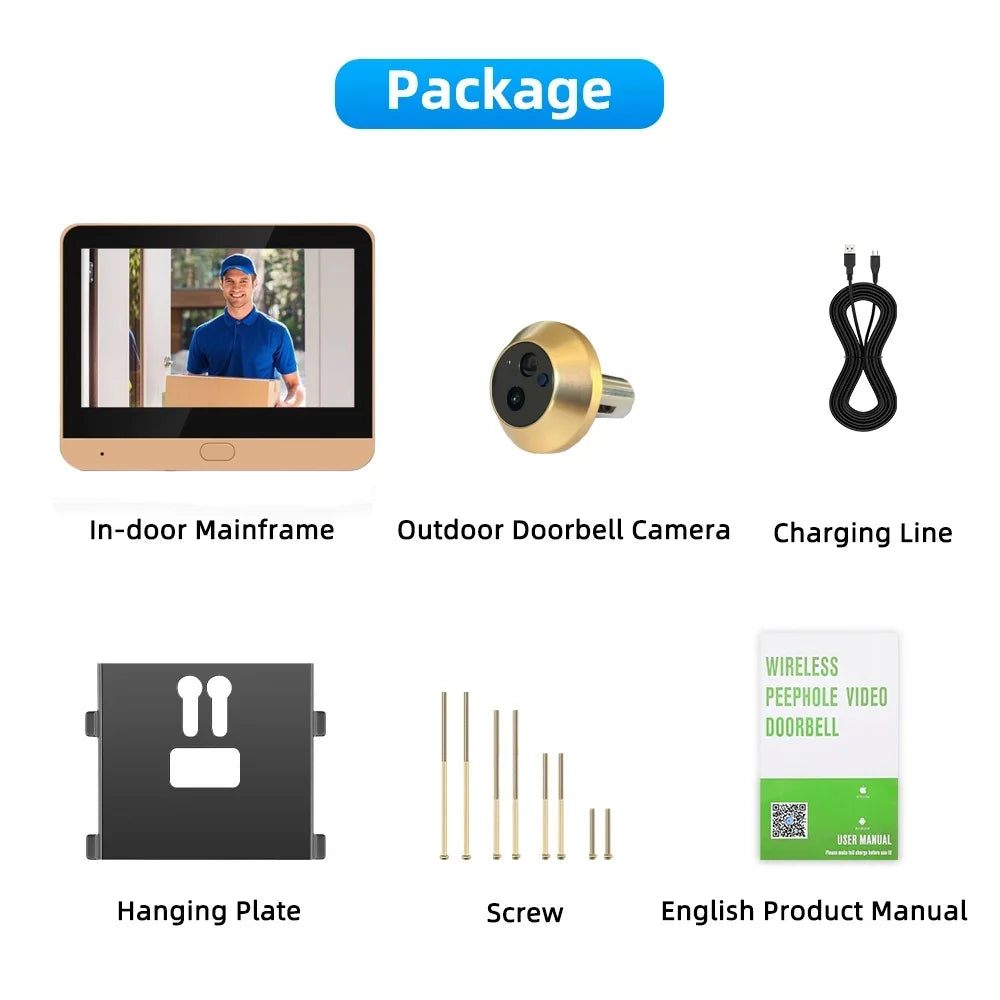 iCam365 3MP Outdoor WiFi Peephole Video Door Camera &ndash; HD