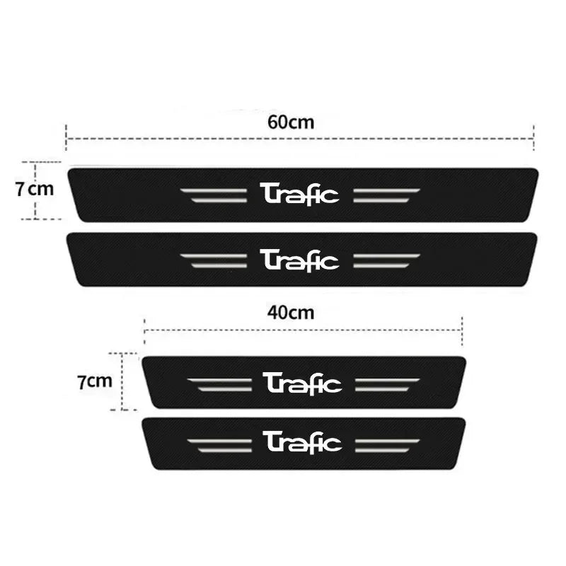 Parlak Karbon Fiber Kapı Eşiği Şeridi Koruyucu Etiket 60cm