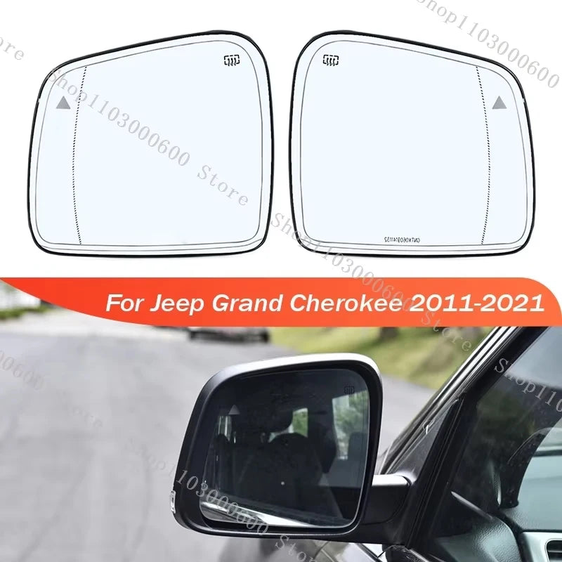 Heated Blind Spot Rear View Mirror Glass for Jeep Grand Cherokee 2011-2021