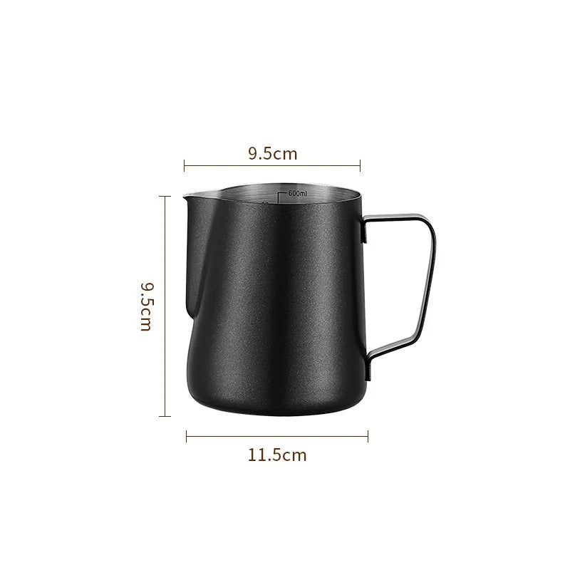 WUWANLI Stainless Steel Milk Frothing Pitcher &ndash; Precision Measurement for Perfect Latte Art 600ML Black