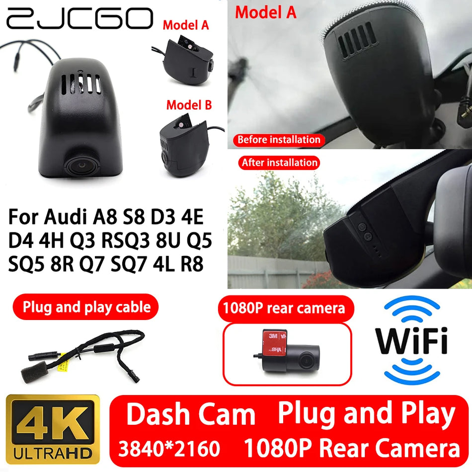 Vaizdo kamera su WiFi priekyje ir gale Plug and Play Audi A8/S8