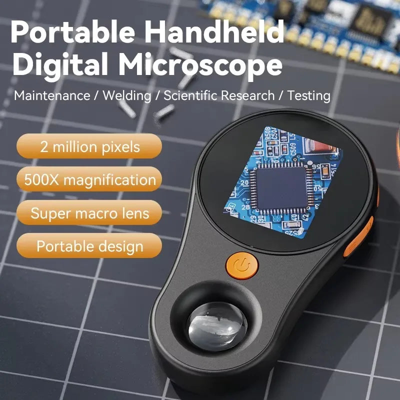 500X Digital Handheld Microscope &ndash; With Adjustable LED