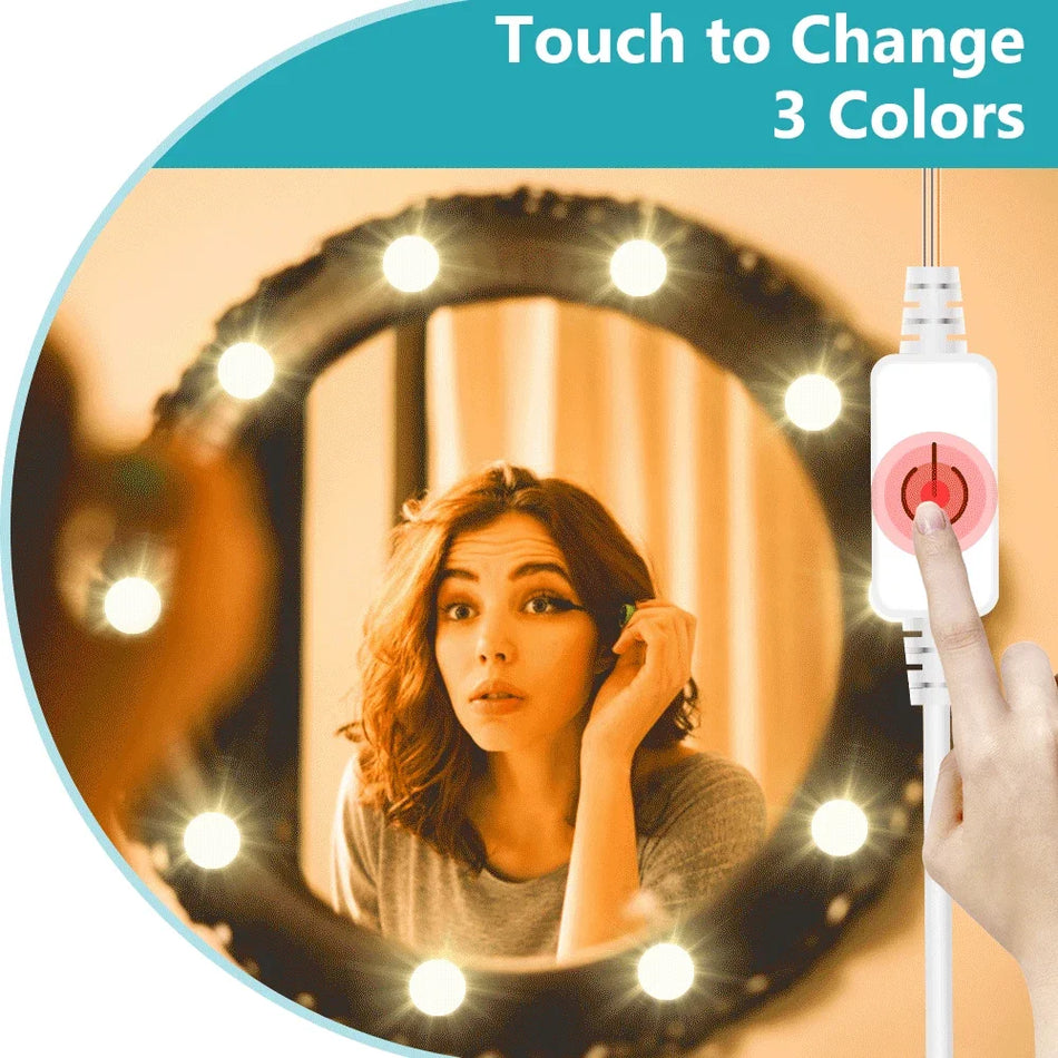 USB LED Vanity Light Bulb With Dimmable 3 Color Modes For Makeup Mirror