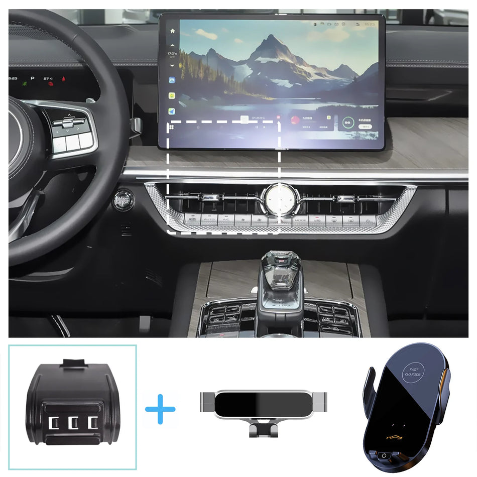 För Tank 500 Trådlös Laddning Bil Telefonhållare Gravitation Bas