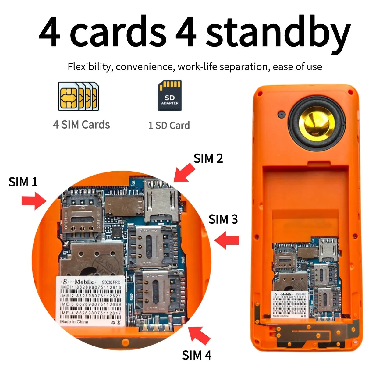 MAFAM Senior Mobile 4Sim 2.8 Inch &ndash; Large Buttons Battery