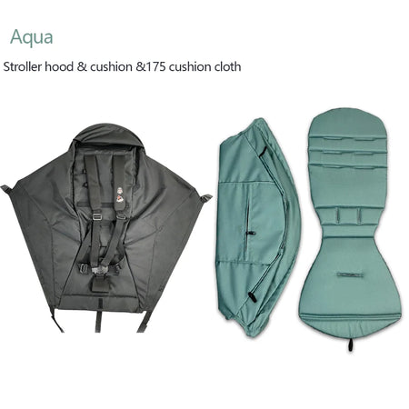 3-Piece Stroller Accessory Set: Canopy Cover &amp; Cushion for Babyyoya aqua