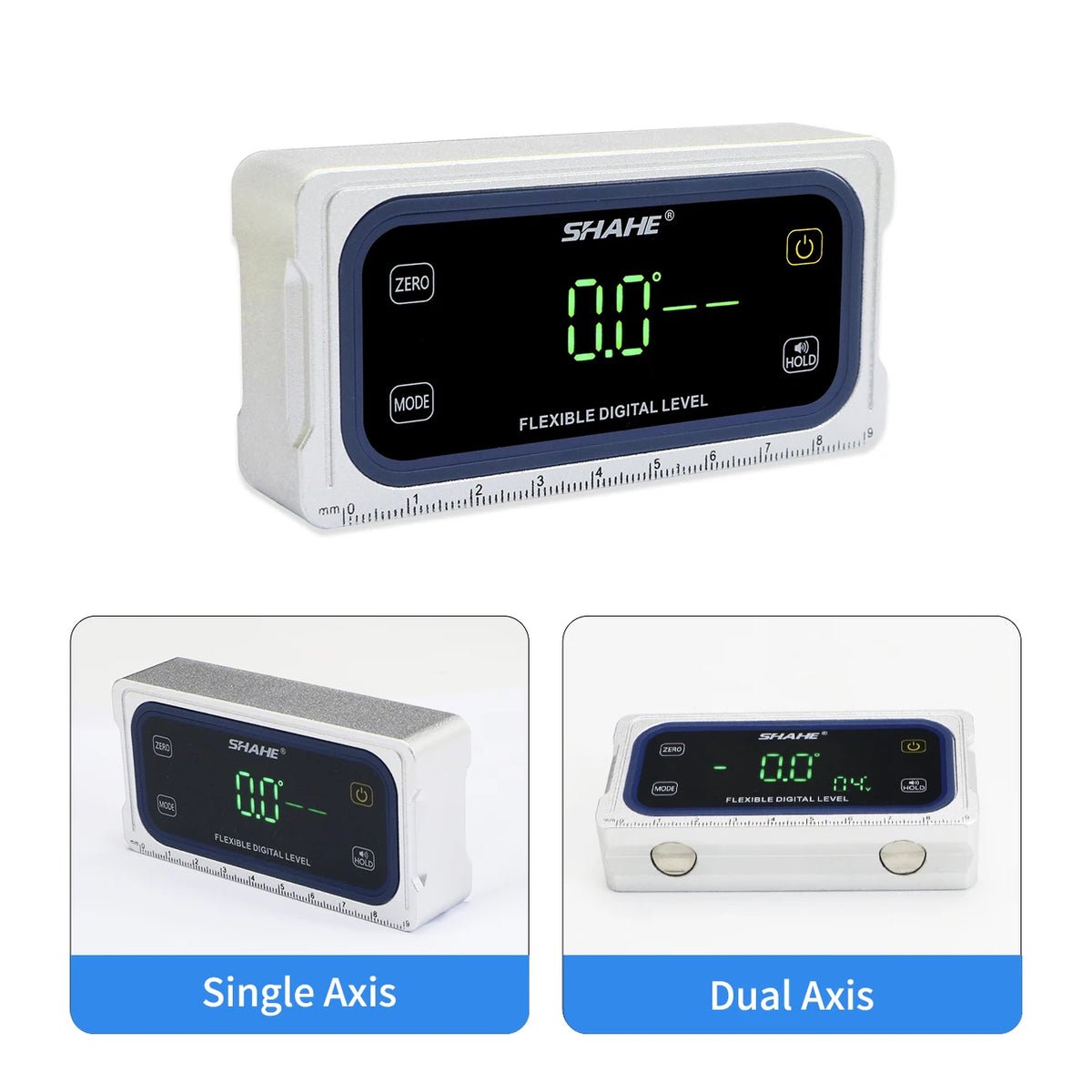 SHAHE Touch Digital Inclinometer,Single Axis 4x90&deg;/Dual Axis &plusmn;60&deg;,Buzzer Alarm, Dual Mode, 3-Unit for Woodworking,Table Saw