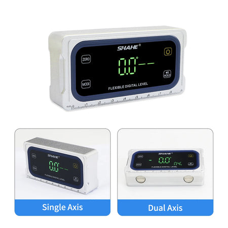 SHAHE Touch Digital Inclinometer,Single Axis 4x90&deg;/Dual Axis &plusmn;60&deg;,Buzzer Alarm, Dual Mode, 3-Unit for Woodworking,Table Saw