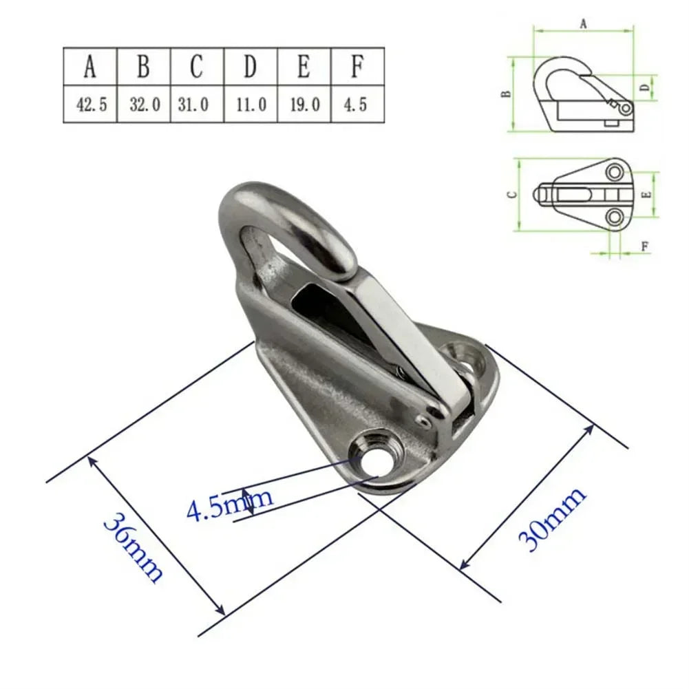 Heavy-Duty 316 Stainless Steel Spring Locked Fender Hook Set &ndash; 2 Pieces