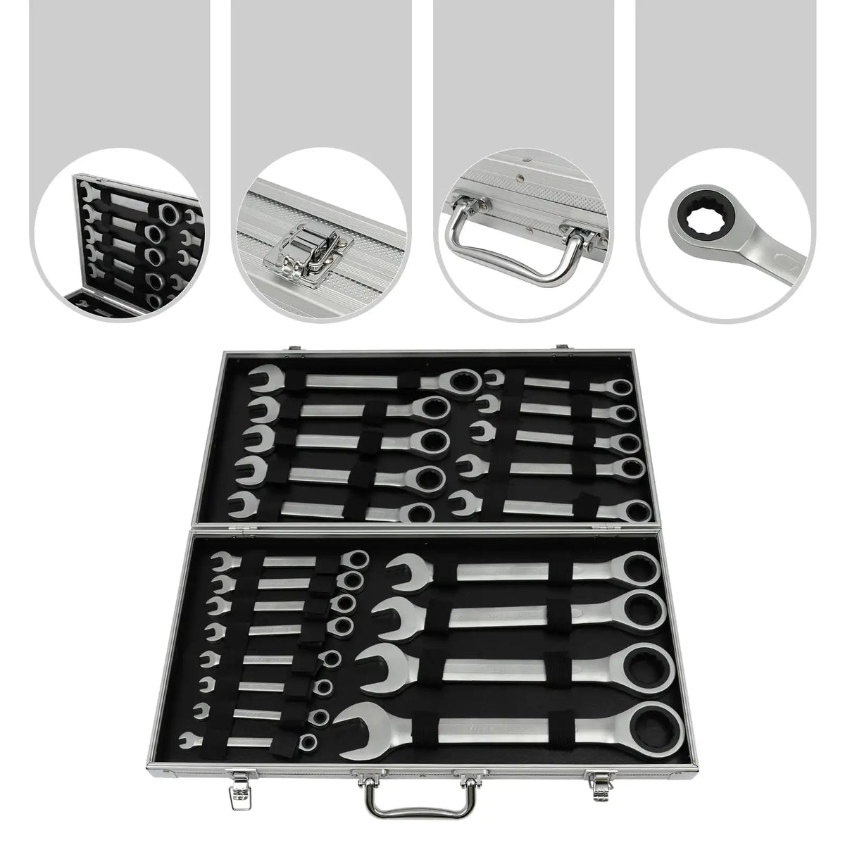 22 Piece Ratchet Wrench Set &ndash; Smooth Polished Finish