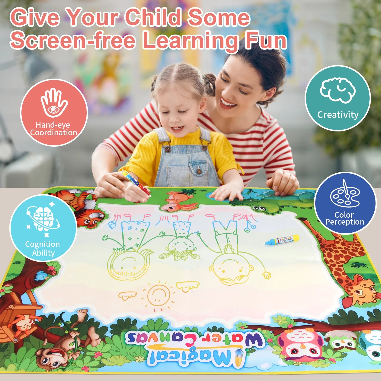 Coolplay Magic Water Drawing Mat &ndash; Reusable Fun for Kids