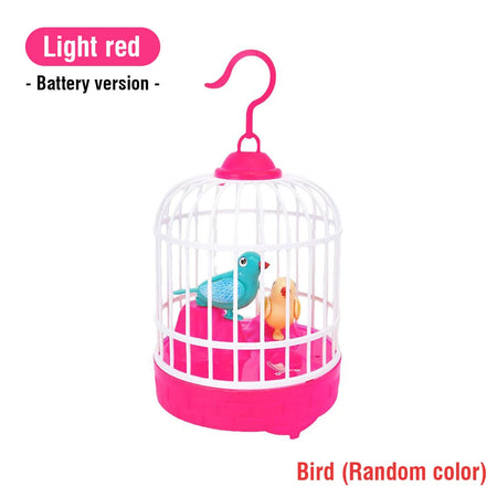 Funny Electric Voice Controlled Bird &ndash; Interactive Sound and Light Simulation Light Red Batery