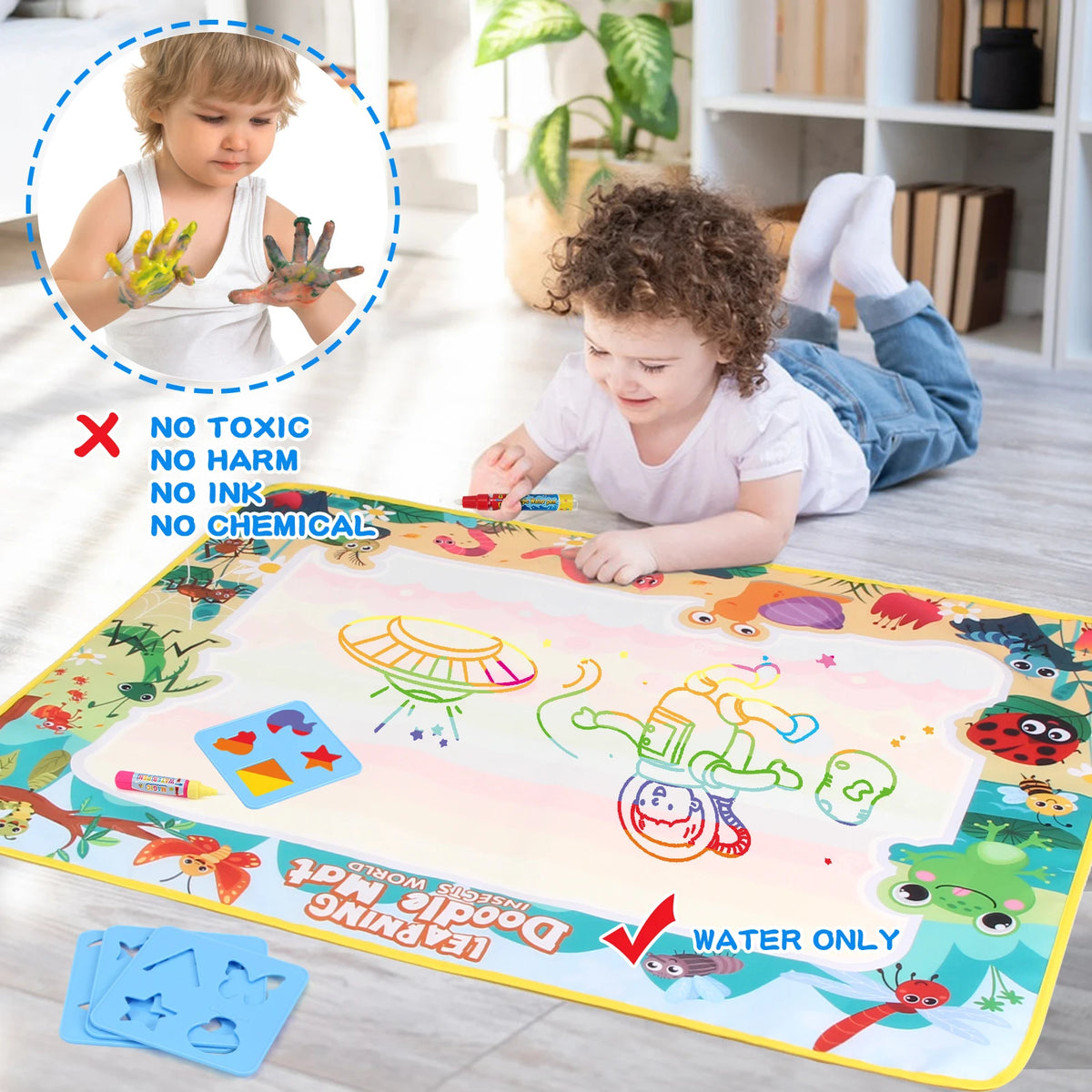 Coolplay Magic Water Drawing Mat &ndash; Reusable Doodle Fun for Kids