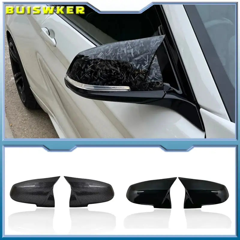 BMW Mirror Cover Caps ABS Gloss Black For 1 2 3 4 Series