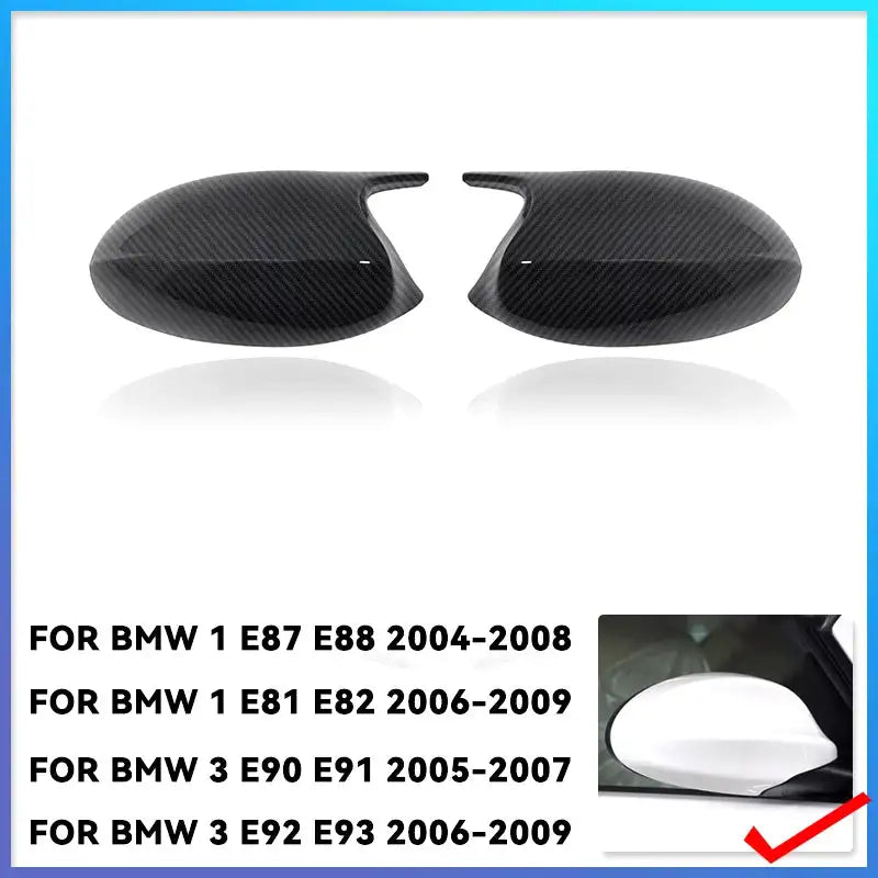 2X BMW E90 E91 E92 E93 Mirror Covers M3 Style Side Caps Carbon Fiber