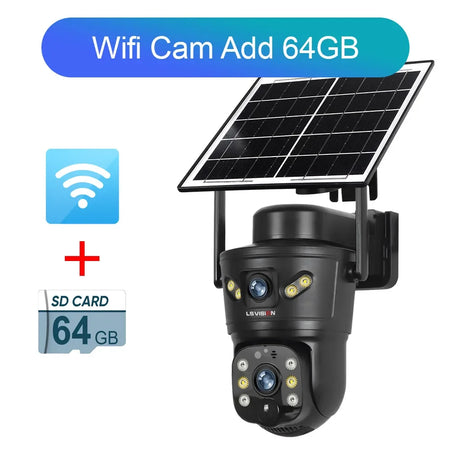LS Vision 4K Dual Screens Solar Camera &ndash; 4G WiFi PTZ CHINA / WiFi Cam Add 64G