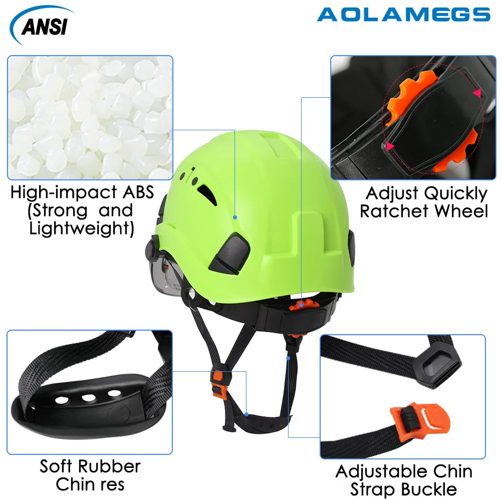 4AQM0226 Construction Cap With Goggles &ndash; Dual Protection