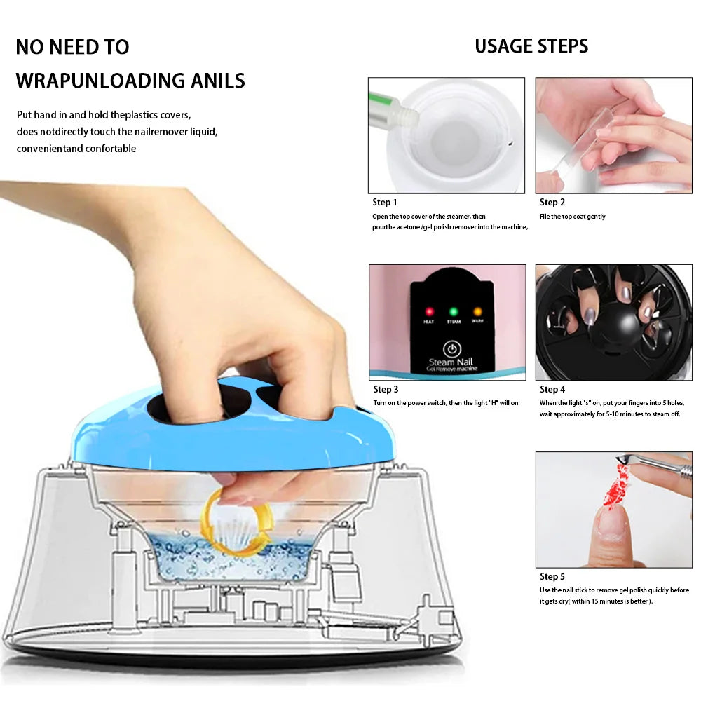 Electric Steam Gel Nail Remover Upgraded &ndash; Efficient Removal