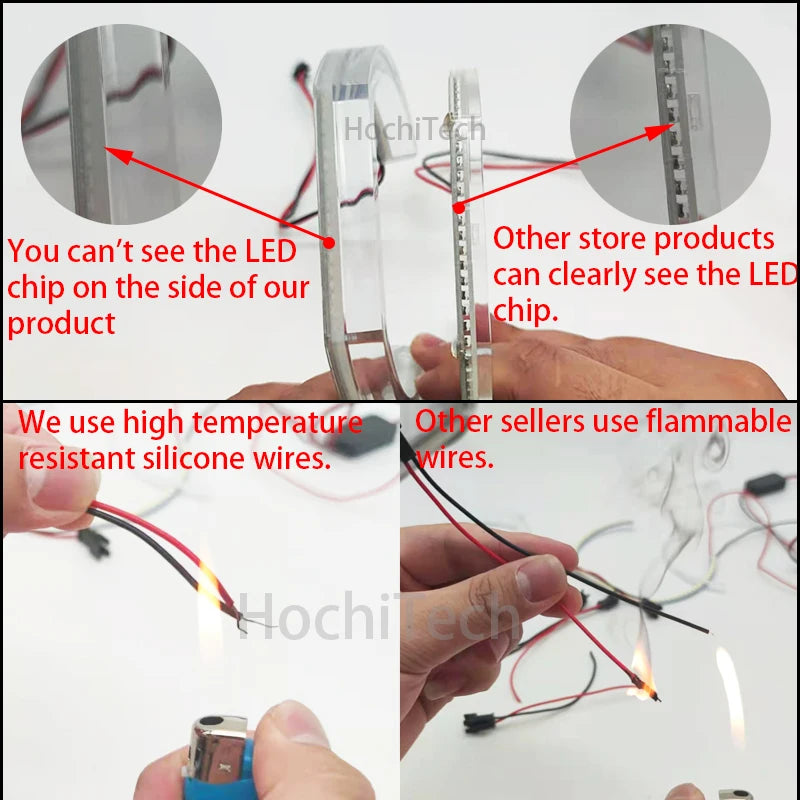 Anillos LED Angel Eyes acrílicos blancos para BMW E46 E90 E92 E60 1 2 3 5