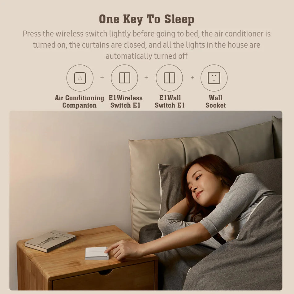 Comutator wireless de perete inteligent Aqara E1 Zigbee cu control dual