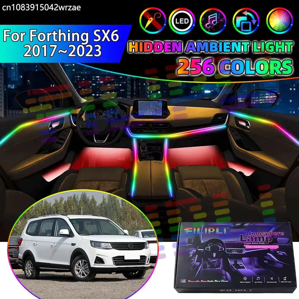 For Forthing SX6 2017~2023 Farda 2018 2019 RGB Car Interior Ambient Lights Strips Breathing Lighting Kit App Control LED strips by InterCyprus Trading Ltd