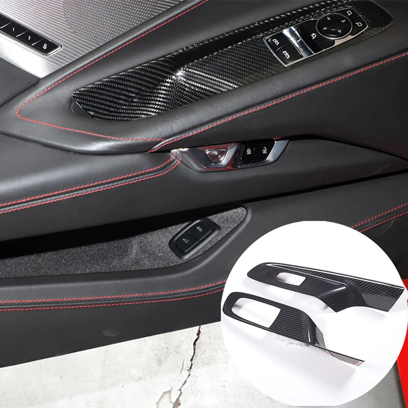 Adesivo Telaio Sollevatore in Fibra di Carbonio per Corvette C8 2 Pezzi