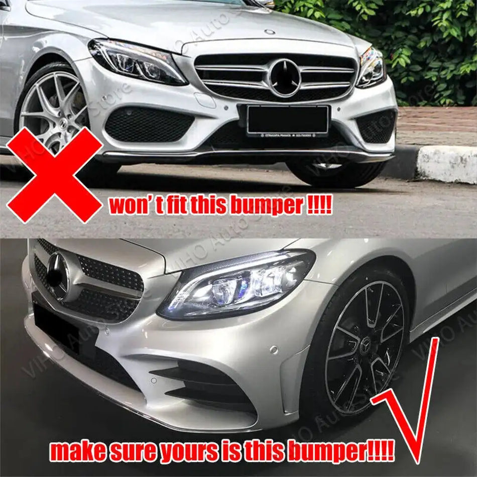 Spoiler anteriore Mercedes paraurti ABS W205 C205 AMG LCI 2019