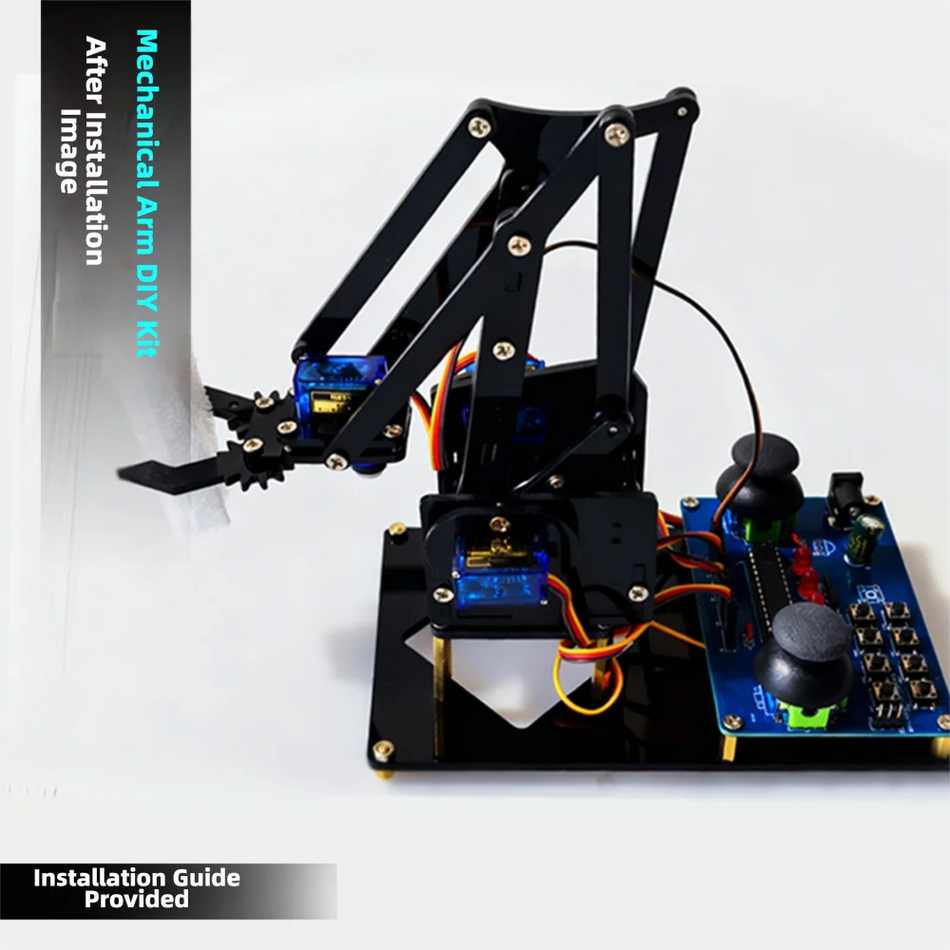 DIY Schwarzes Roboterarm-Kit für STEM-Bildung, Elektronik und Schaltungsdesign