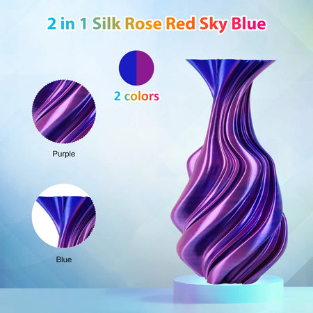 PLA Filament 1.75mm Dual Color &ndash; Vibrant Blue Purple Duo