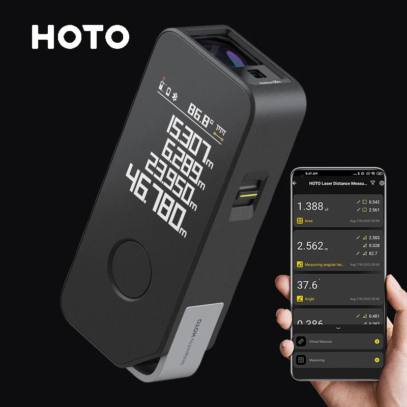 HOTO Smart Laser Measure Pro &ndash; Rechargeable Digital Laser Tape with LED Display