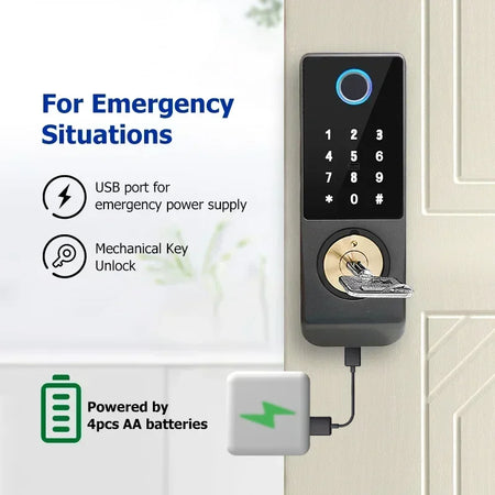 ZhouSoco Smart Fingerprint Waterproof Door Lock with Bluetooth &amp; WiFi Control