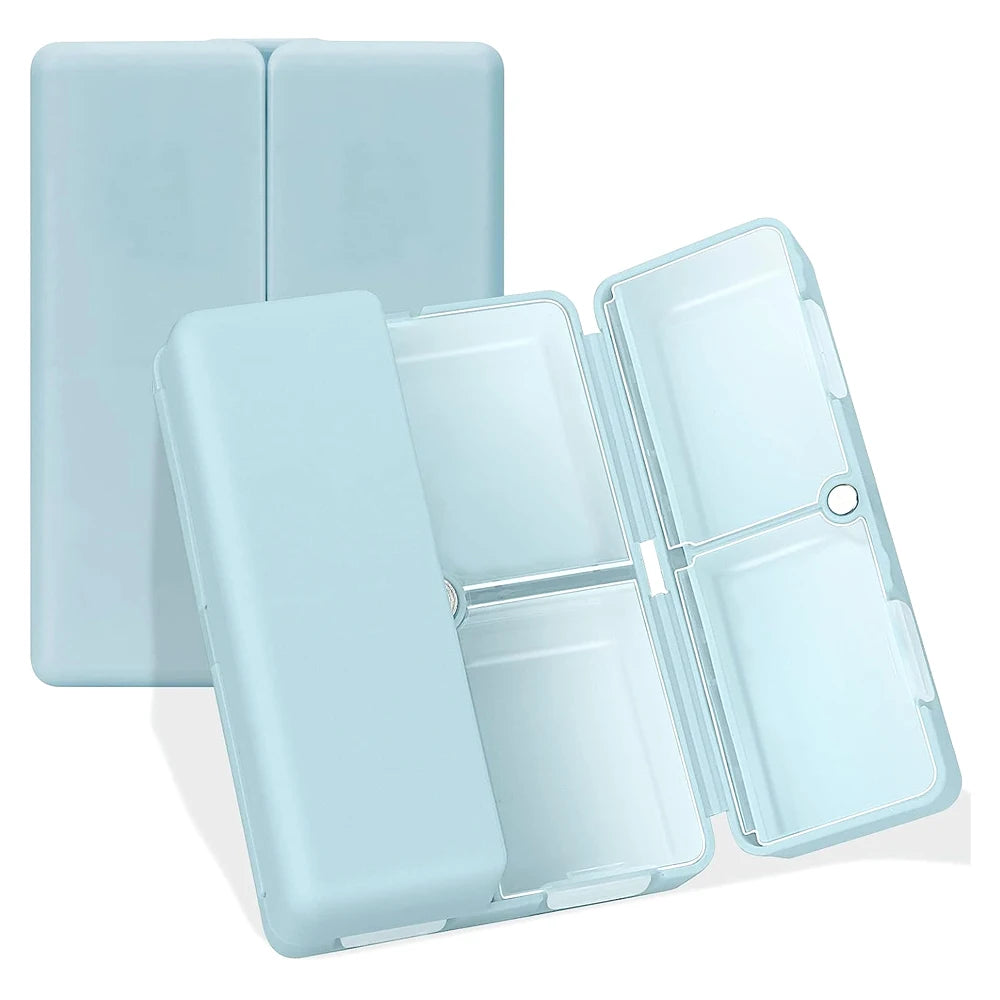1Pcs Daily Pill Organizer &ndash; Portable Folding Design for Travel Blue