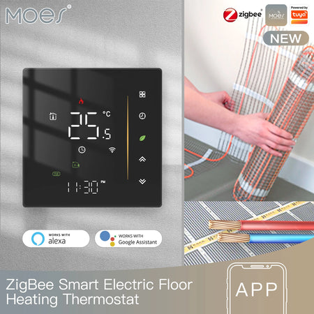 MOES Zigbee Thermostat 5A16A &ndash; Programmable Floor Heating electric heating BK