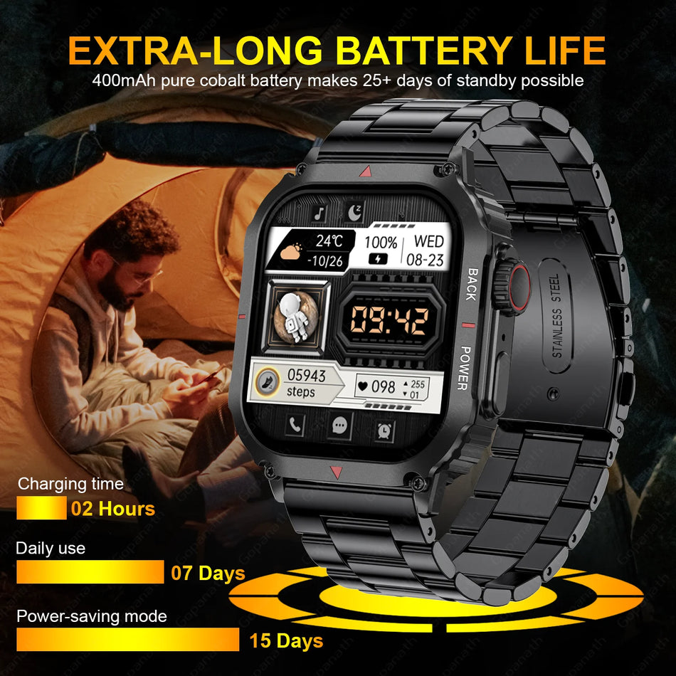 🟠 New Men's Smartwatch GPS Movement Track NFC Bluetooth Call AI Voice Assistant All-Round Health Monitoring Sports Smartwatch 2023