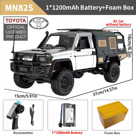 ZWN MN82 MN82S LC79 1/12 RC Pickup Truck - Off Road Capable MN82S Sliver 1B FB
