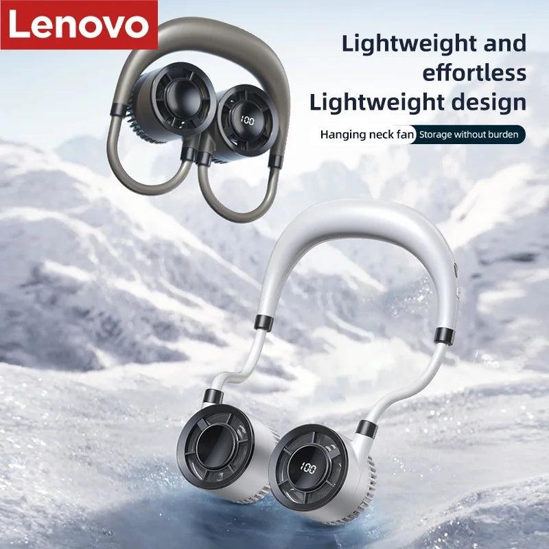Lenovo skaitmeninis ekranas kaklo ventiliatorius su 5000mAh įkraunama baterija