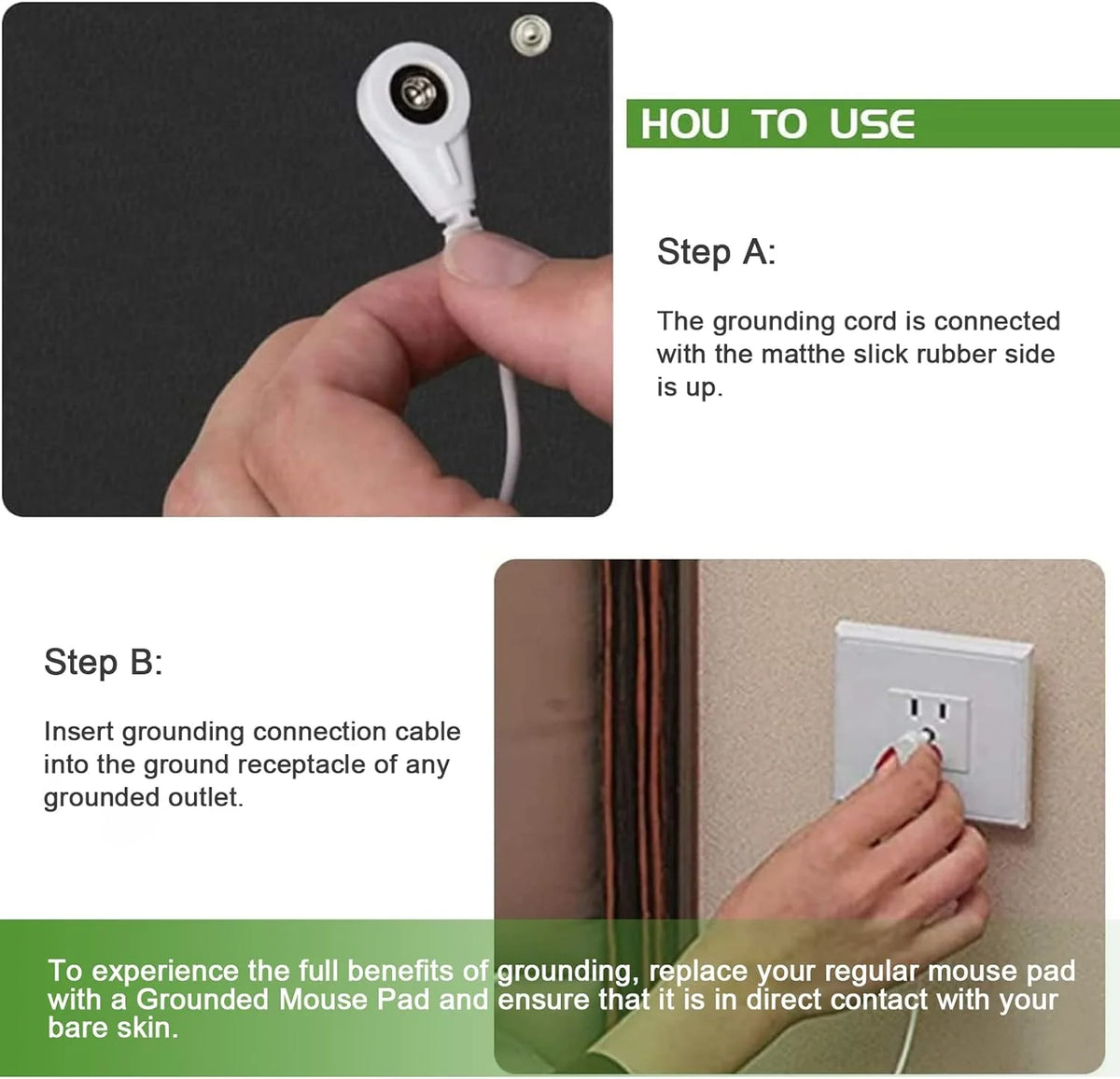 11X13 Grounding Mat Mouse Pad &ndash; Relieves Stress And Pain