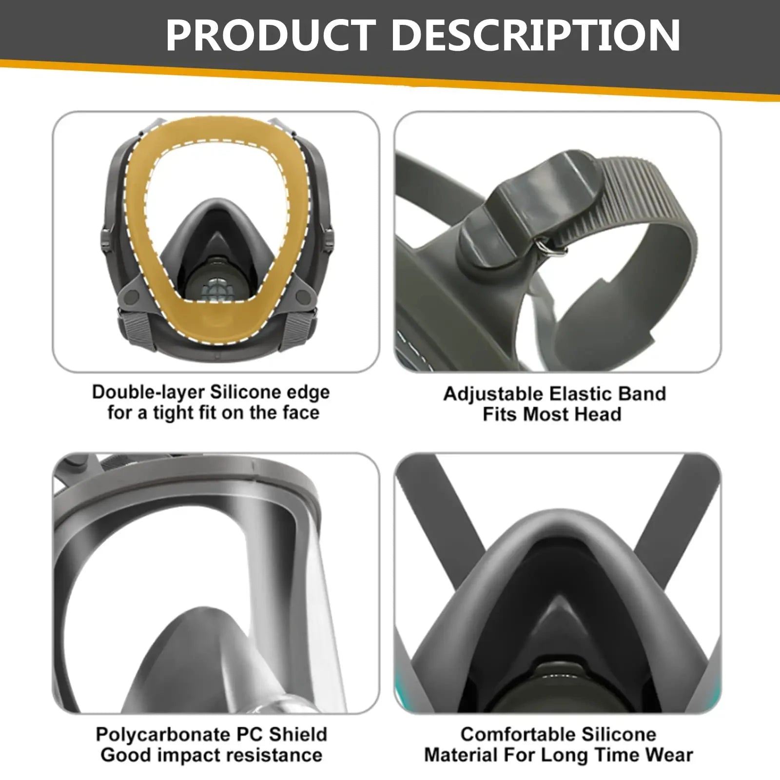 Full Face Gas Mask &ndash; Superior Chemical Protection with 40mm Filter