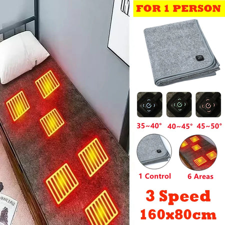 Electric Heating Blanket USB Car &ndash; Three Speed Thermostat 160 x 80cm 1